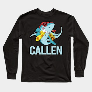 Funny Shark - Callen Name Long Sleeve T-Shirt